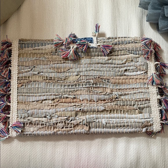 KOORELOO Woven Multicolor Fringe CLUTCH HANDBAG PURSE. NWT - Picture 2 of 9